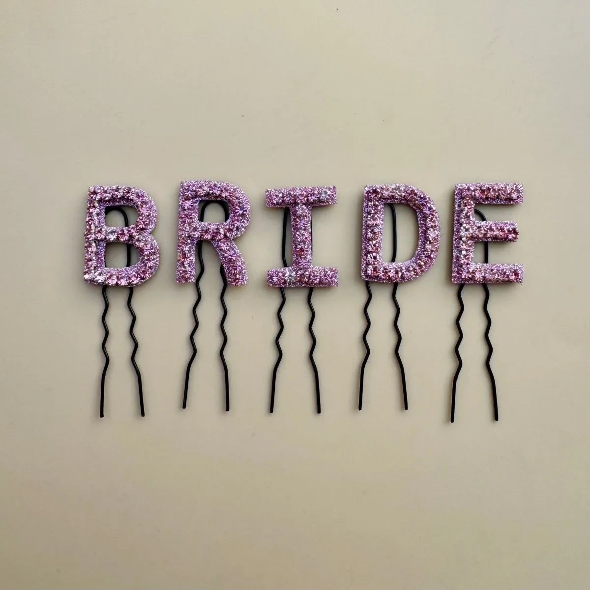 Pink Crystal Luxe Name Hair Pin
