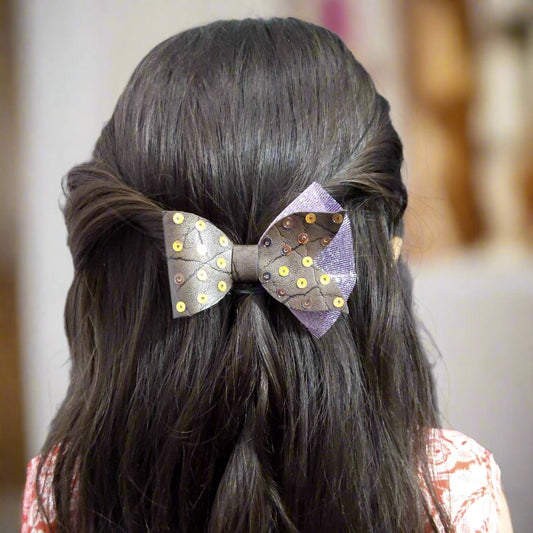 Mermaid embellished with sequins Bow Hair Clip | Designer Hair Accessories for Kids & Girls