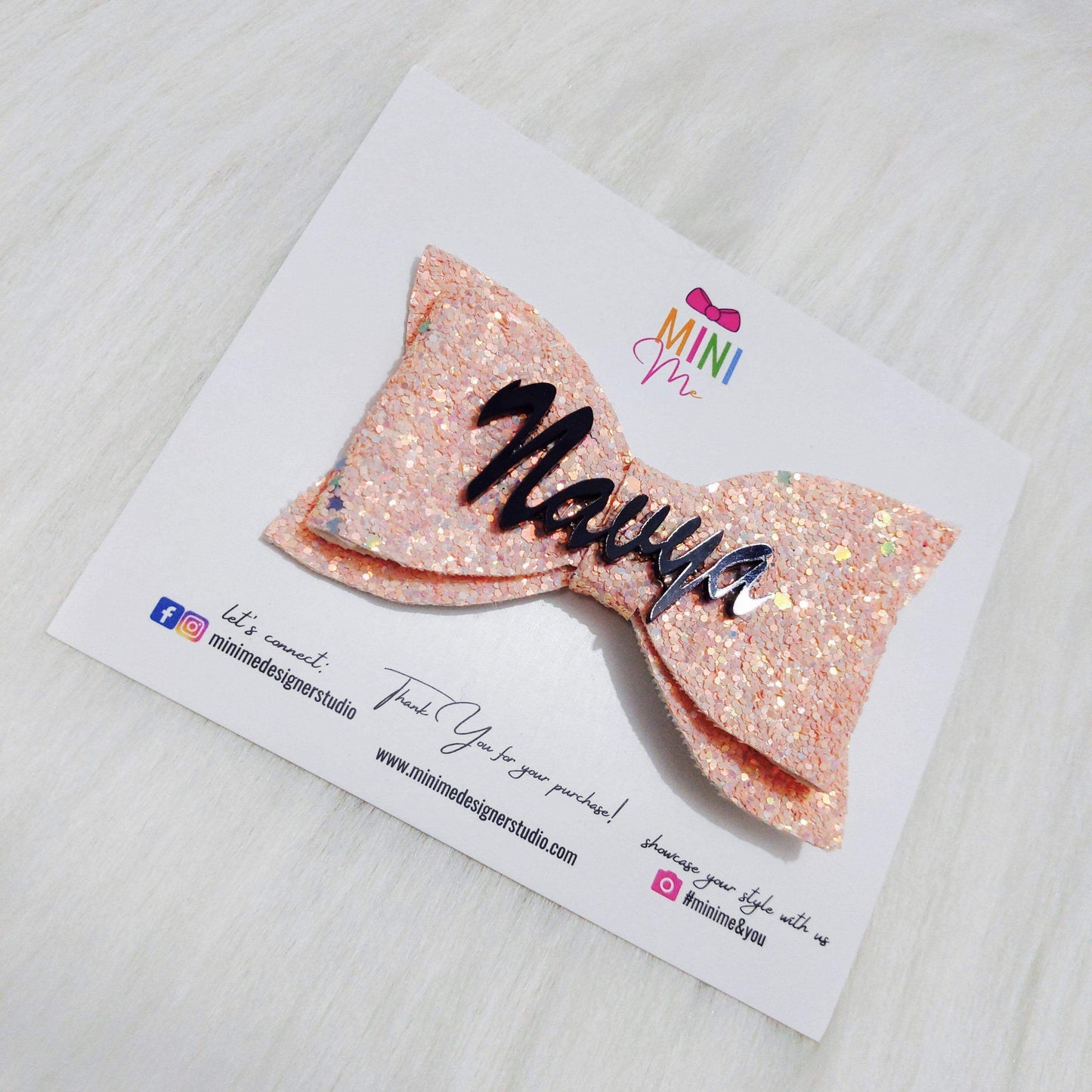 Custom Name Bow Hair Clip | Designer Personalized Hair Accessories for Kids and Girls