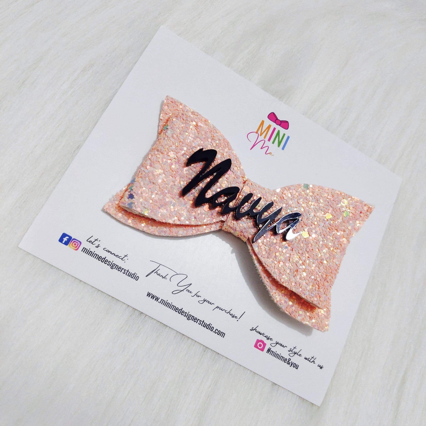 Custom Name Bow Hair Clip | Designer Personalized Hair Accessories for Kids and Girls