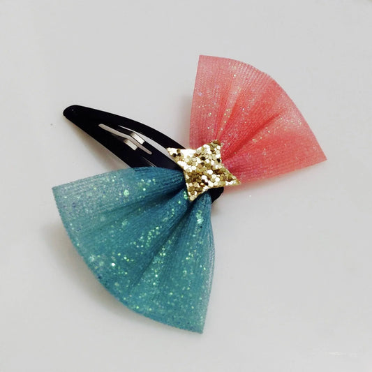 Mini Tulle Bow Snap Clip | Designer Hair Acc & Mini Tulle Bow essories for Kids & Accessories