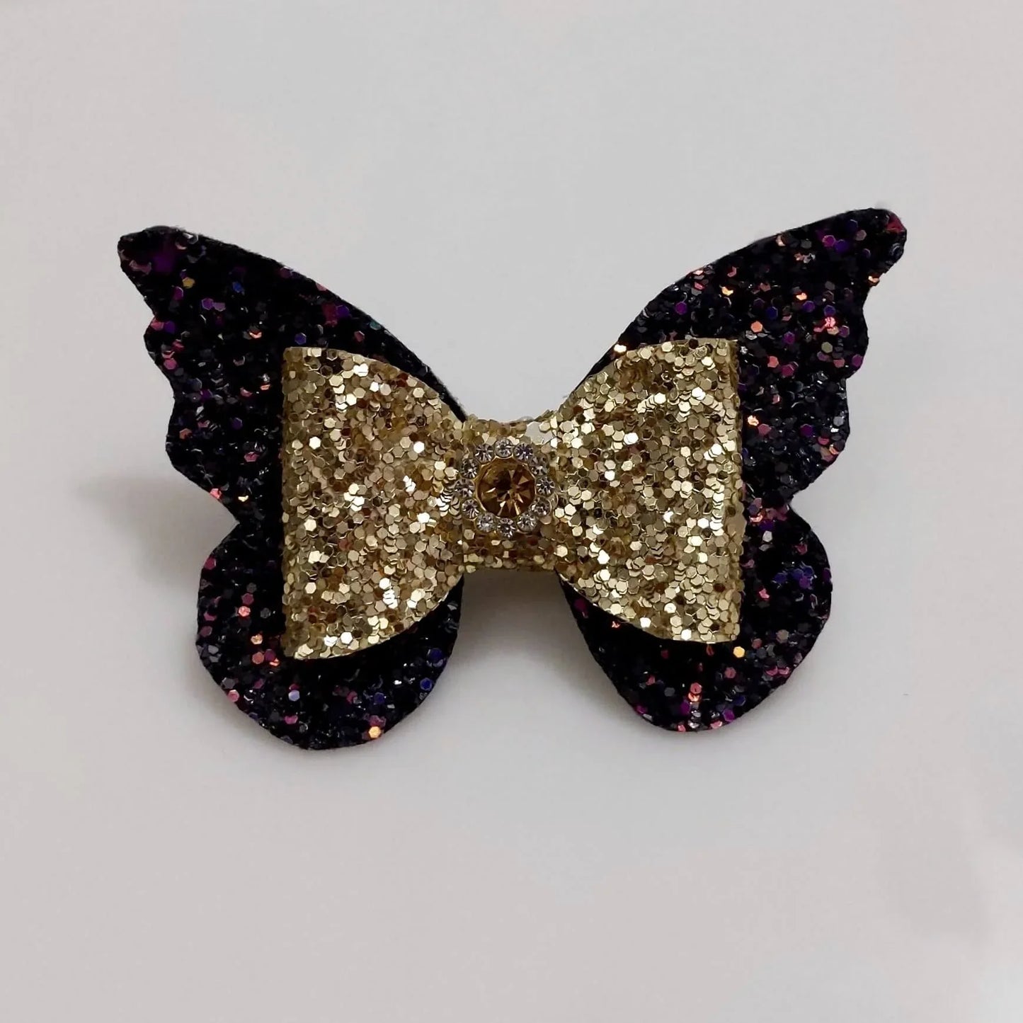 Black & Gold Butterfly Bow Hair Clip | Designer Hair Accessory for Kids and Girls