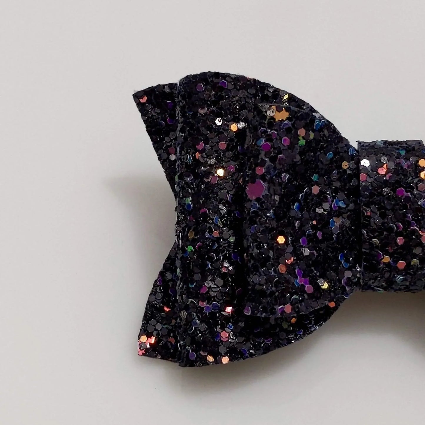 Black Glitter Bow Hair Clip Set | Designer Hair Accessories for Kids and Girls