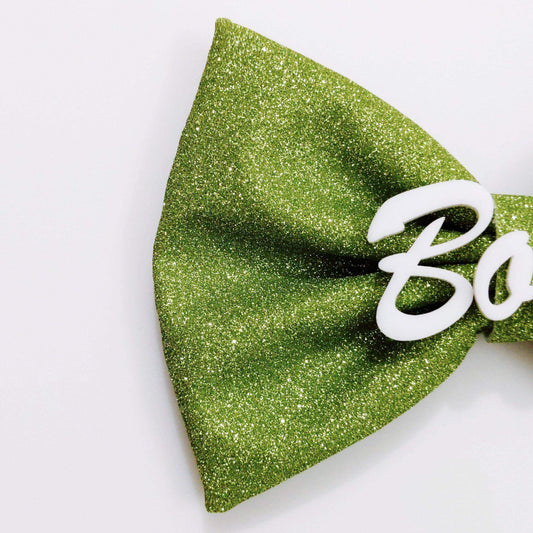 Custom Name Green Bow Hair Clip | Personalized Hair Accessory | Perfect Gift for Girls