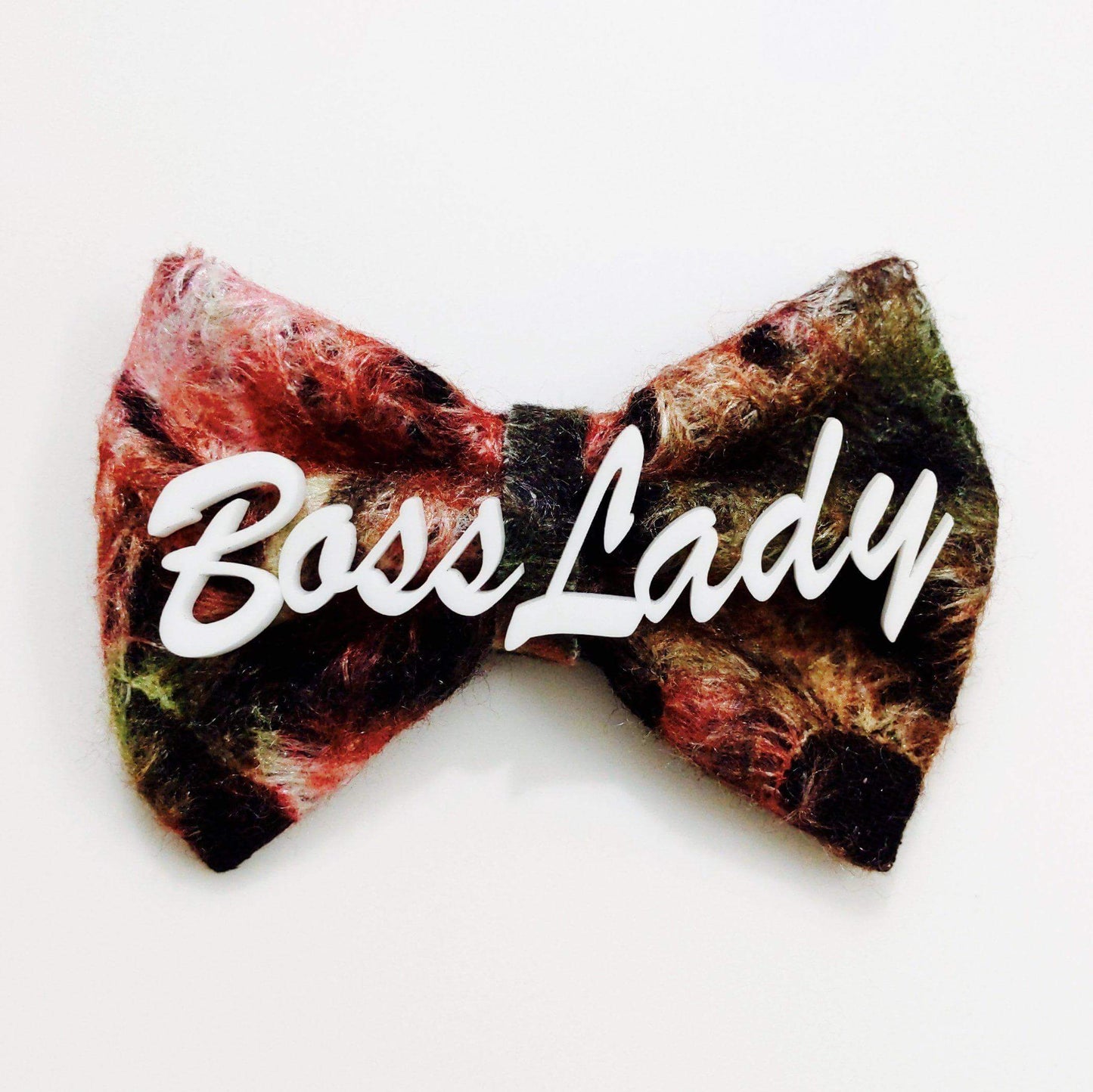 Custom Name Feather Bow Hair Clip | Personalized Gift Accessory for Girls | Boss Lady