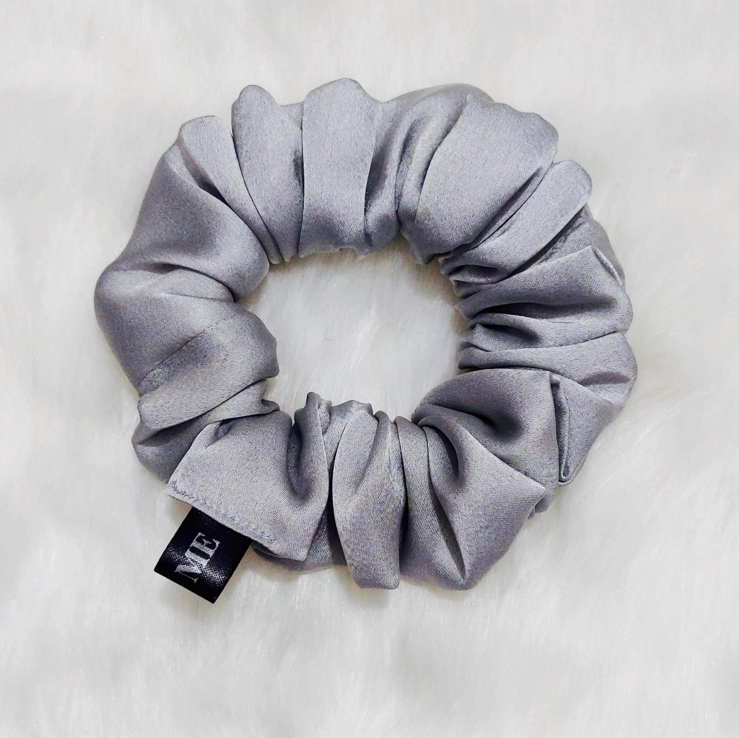 Grey Satin Scrunchie | Designer Premium Scrunchies | India Online