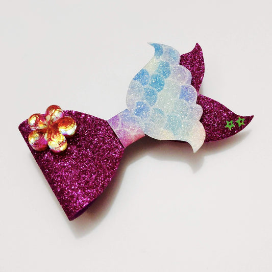 Ariel "The Little Mermaid" Bow Hair Clip | Designer Hair Accessories
