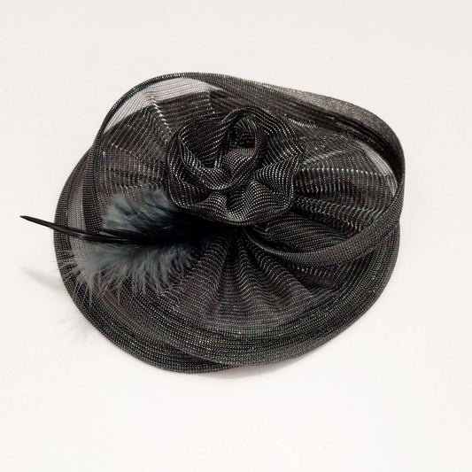 Twisted Metallic Grey Fascinator Hat | Girls Birthday Hair Accessory