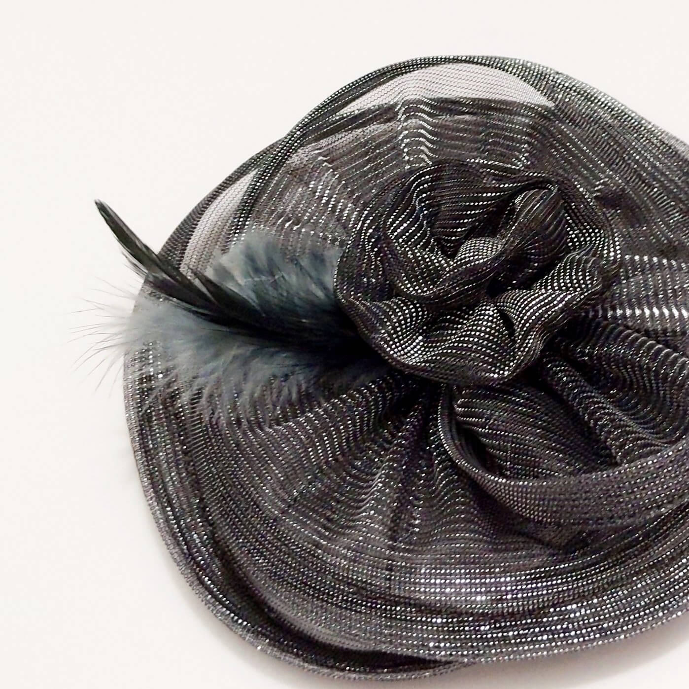 Twisted Metallic Grey Fascinator Hat | Kids Designer Hair Accessory
