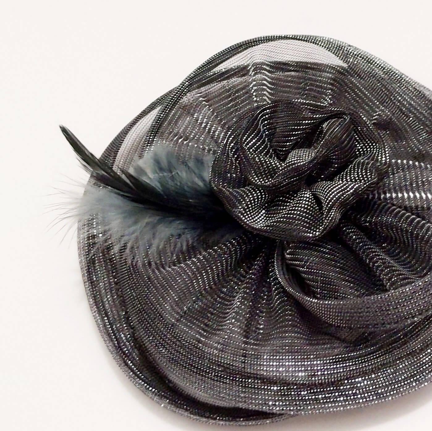 Twisted Metallic Grey Fascinator Hat | Kids Designer Hair Accessory