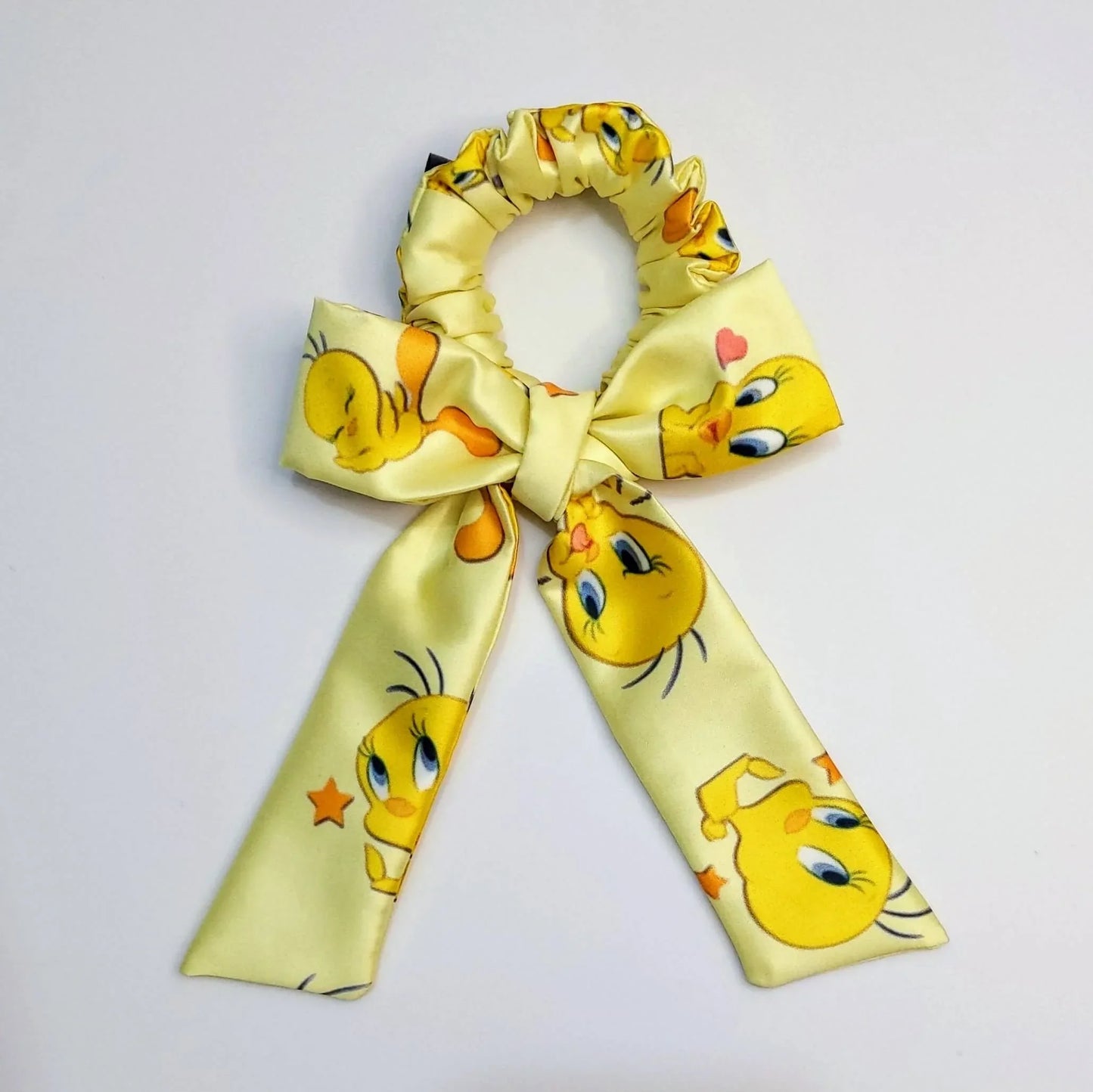Designer Tweety Scrunchie | Designer Character Silk Scrunchie