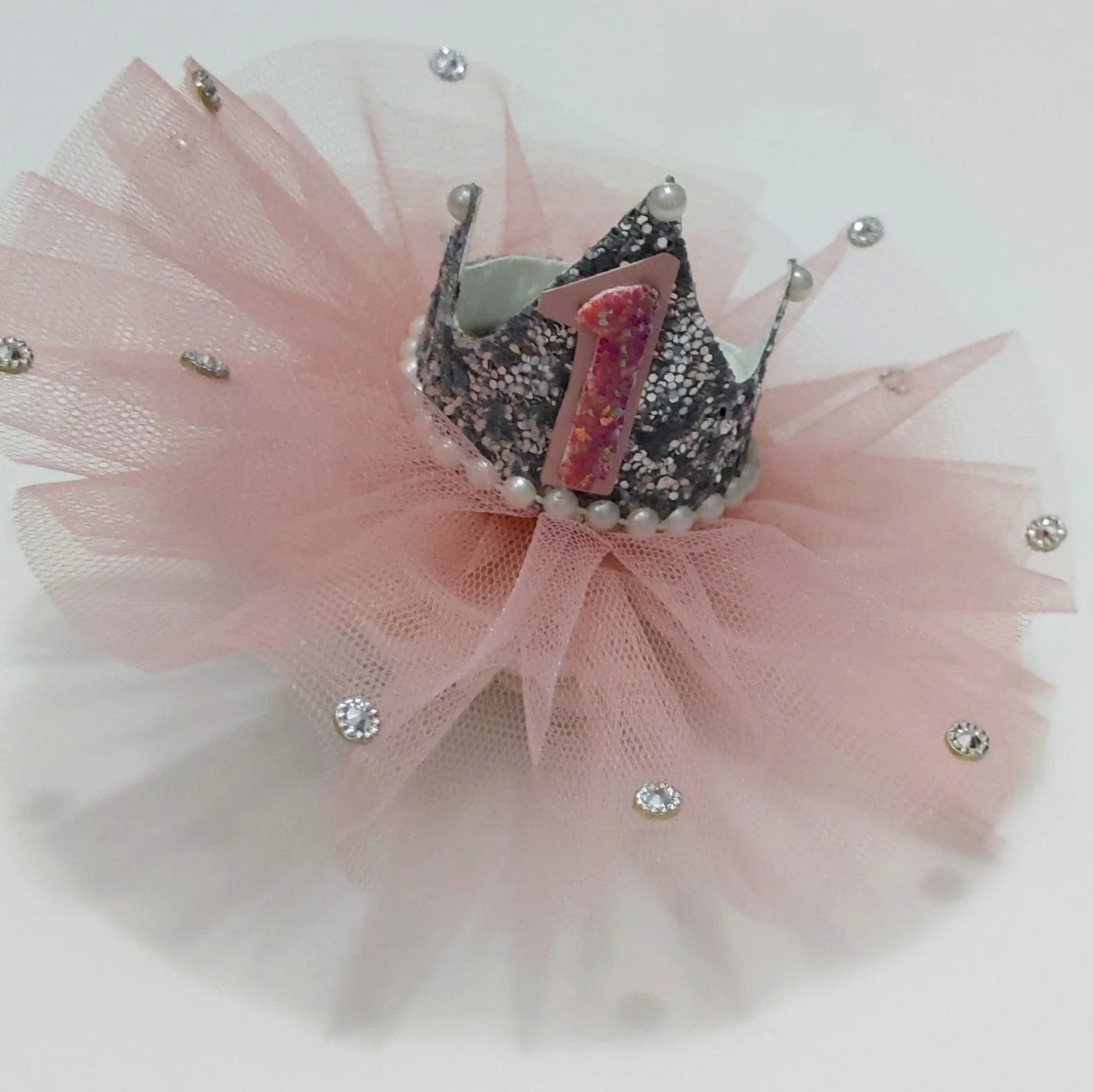 Blush Pink Kids Birthday Crown | Birthday Hair Crown Clip