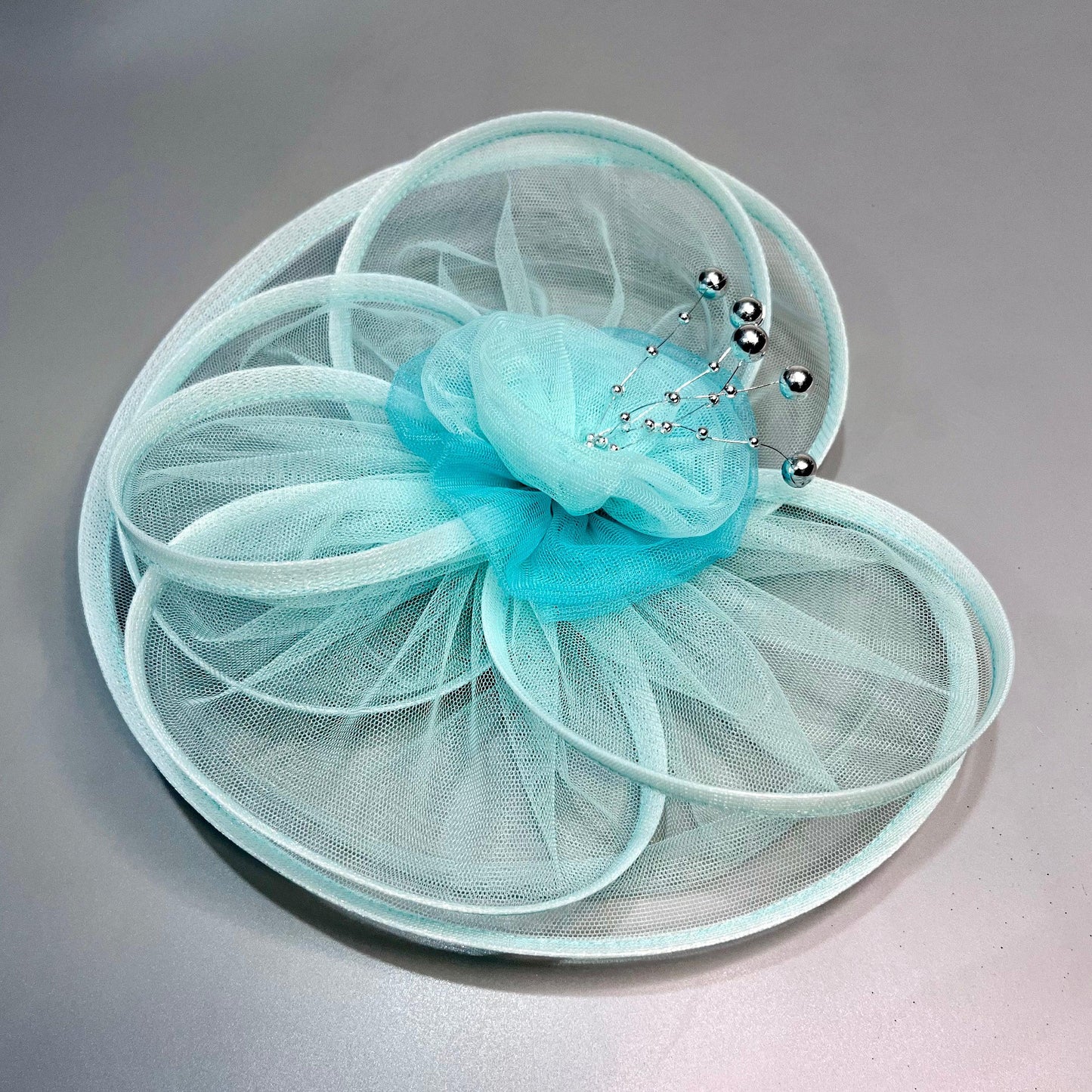 Aqua Mint Net Fascinator Hair Clip | Birthday Hair Accessories