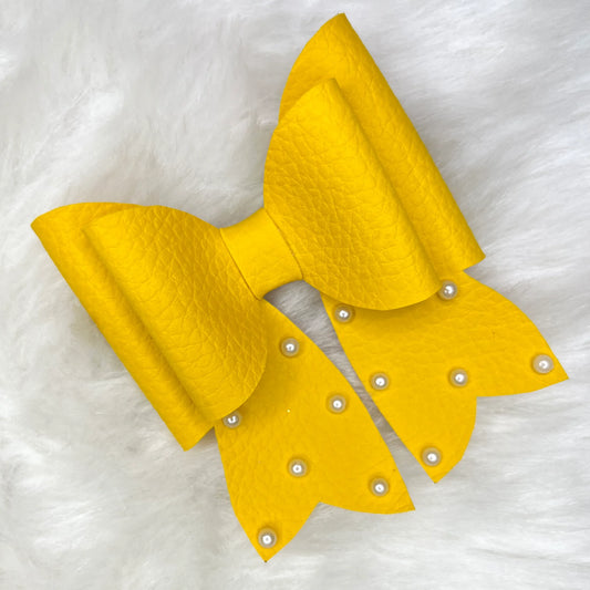 Yellow French Bow | Haldi Ceremony Hair Clip