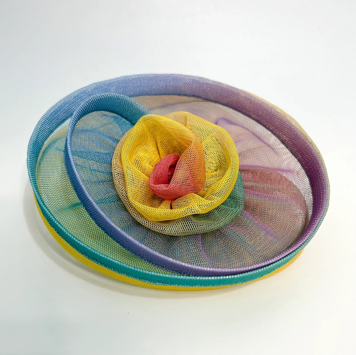 Multicolor Ranibow Candy Fascinator Headband | Designer hair accessory
