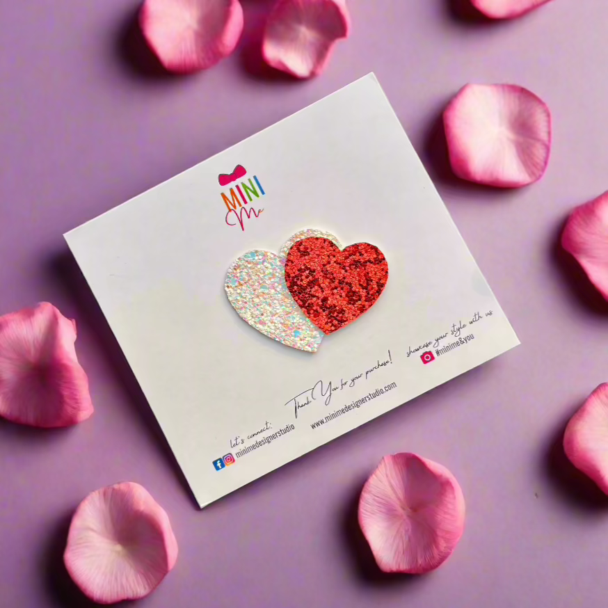 Happy Hearts White & Red Hair Clip | Valentine's Day Gift for Her