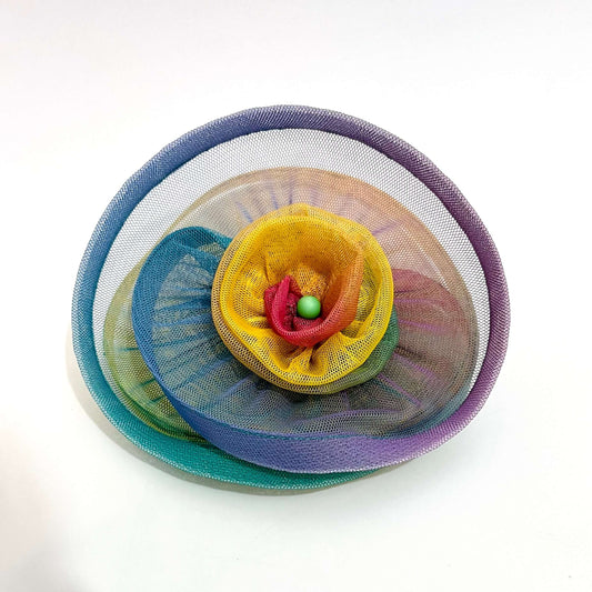 Multicolor Ranibow Candy Fascinator Alligator Hair Clip for Rainbow Theme