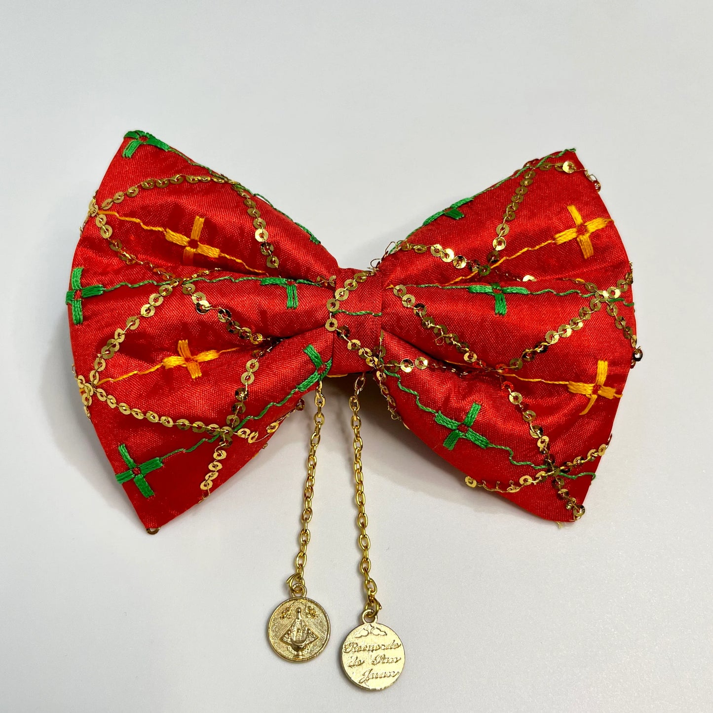 Red Festive Bow Hair Clip | Alligator Hair Clip