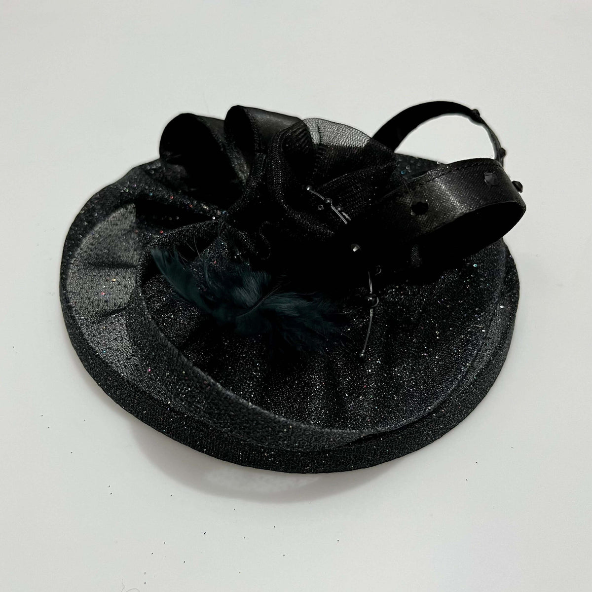 Black Sparkles Fascinator Hat | Princess Hair Accessory