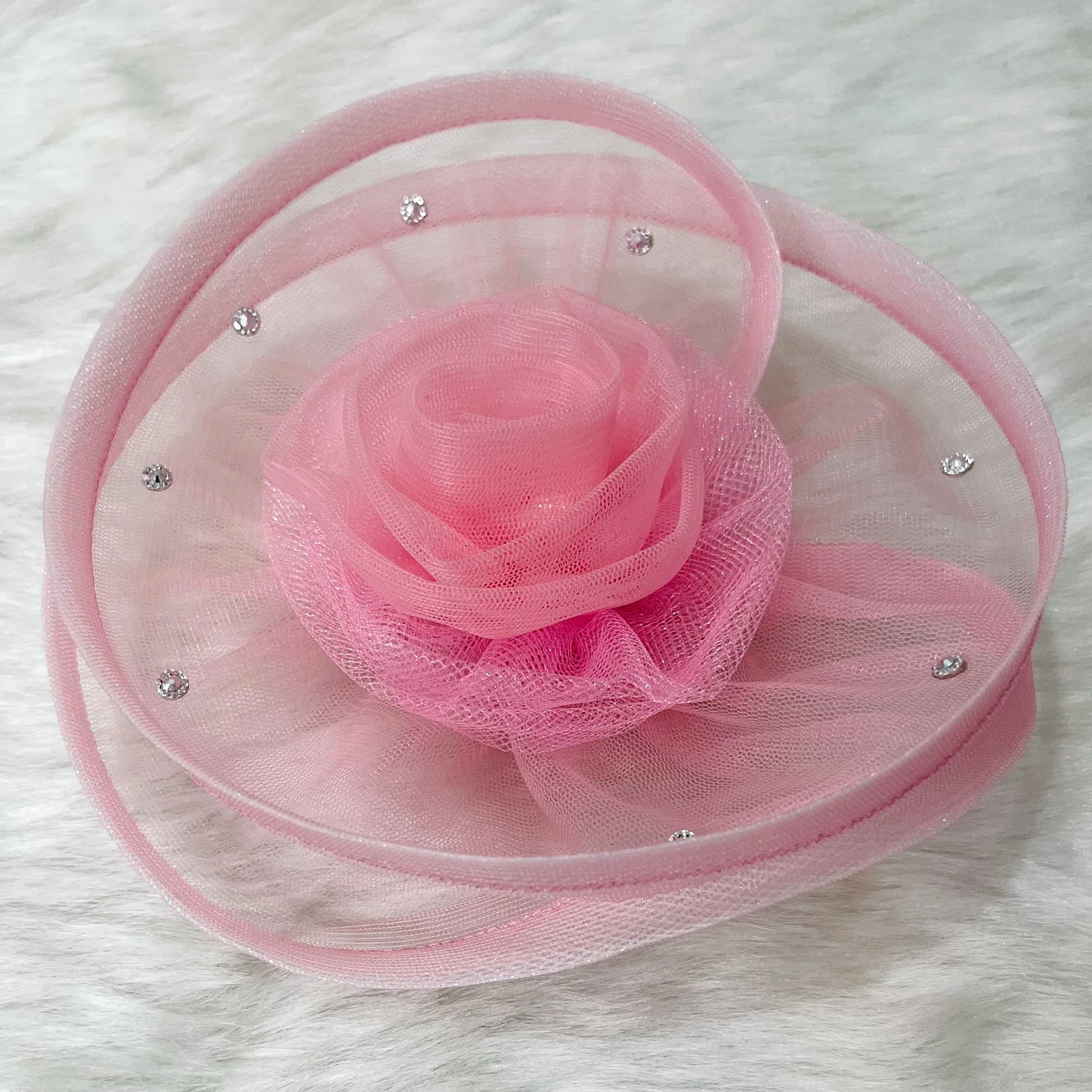 Baby Pink Flower Fascinator | Princess Theme Hair Clip