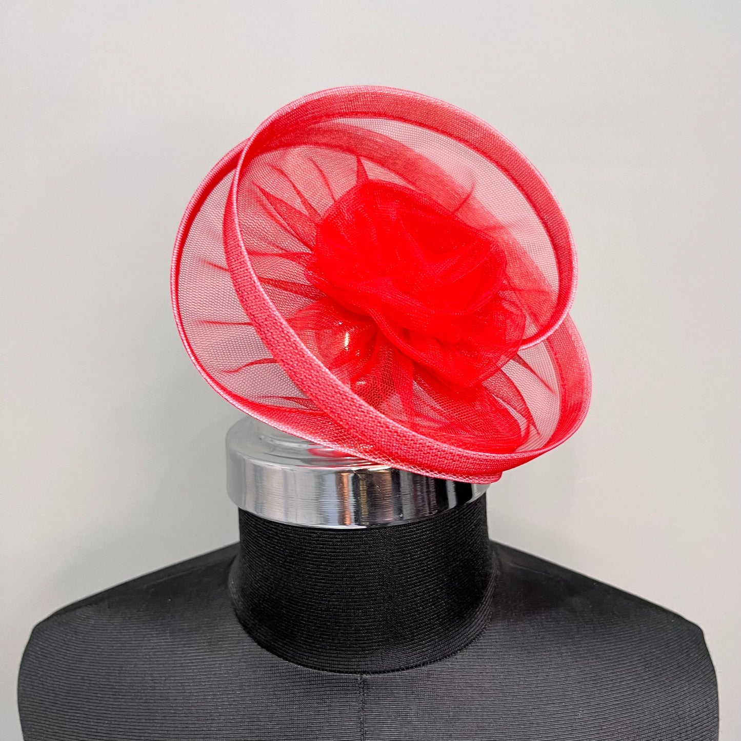 Red Fascinator Hat | Alligator Hair Clip
