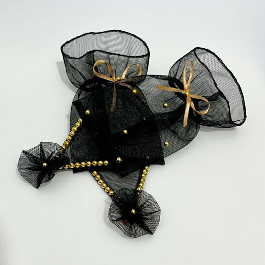 Black Gloves with Golden Pearls | Birthday Accessories