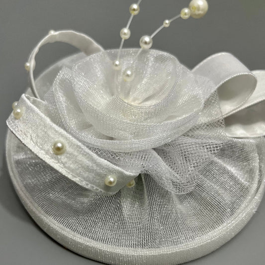 White Princess Fascinator Baby Nylon Headband