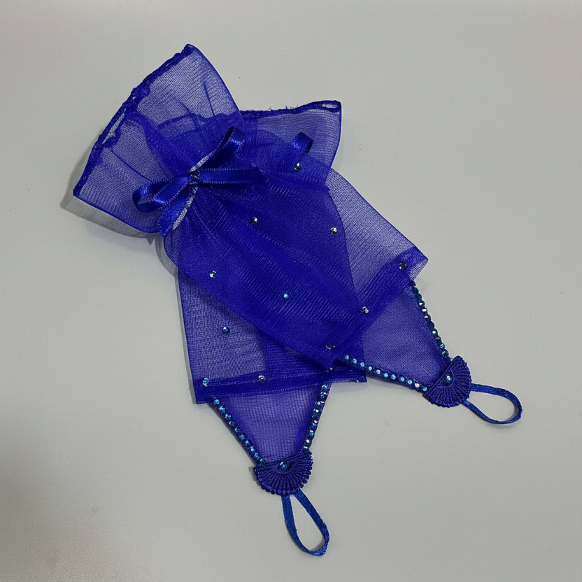 Blue Princess Gloves and Fascinator Hair Clip for Girls | Birthday accessories for mini princesses