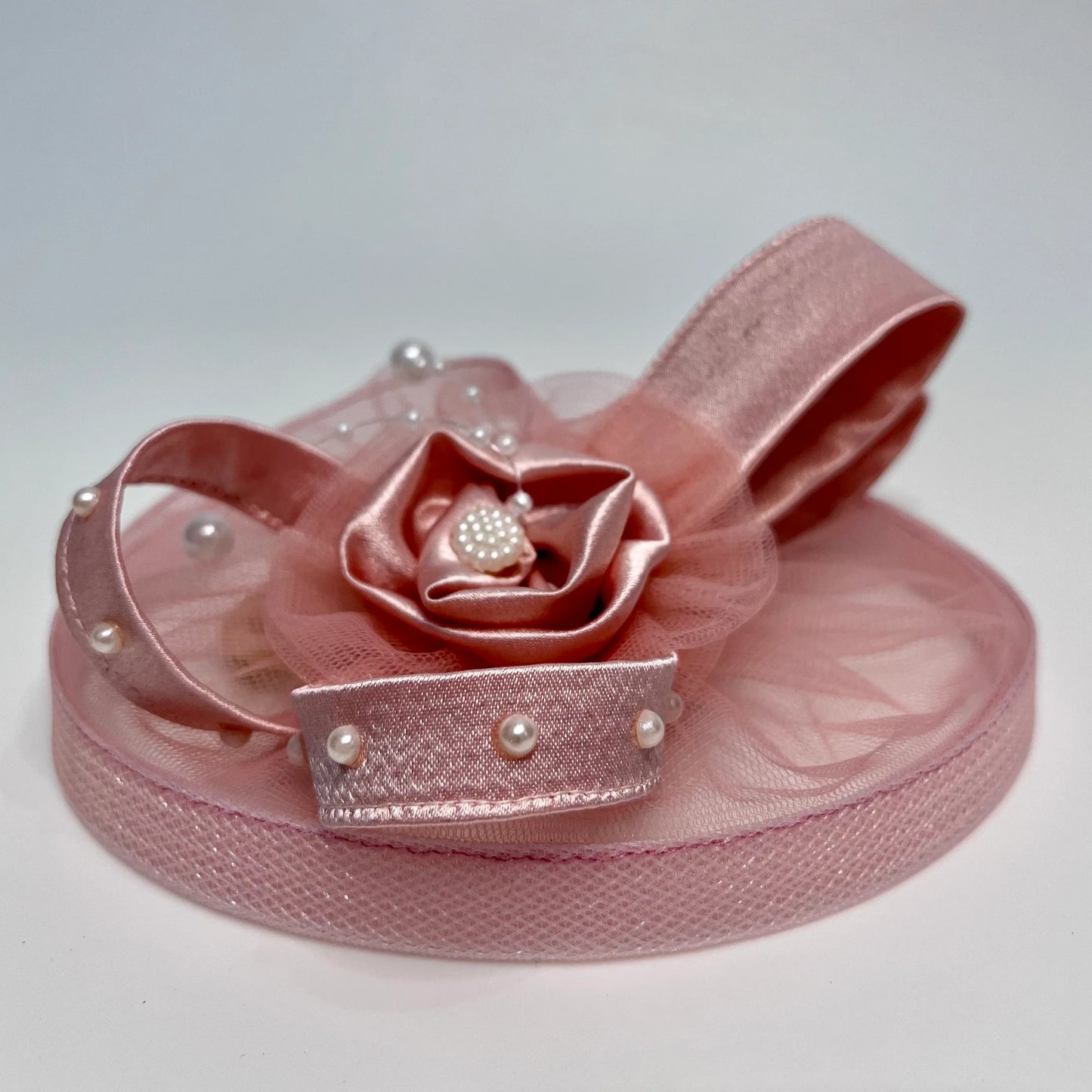Blush Pink Fascinator Hat | Baby Girl Nylon Soft Headband
