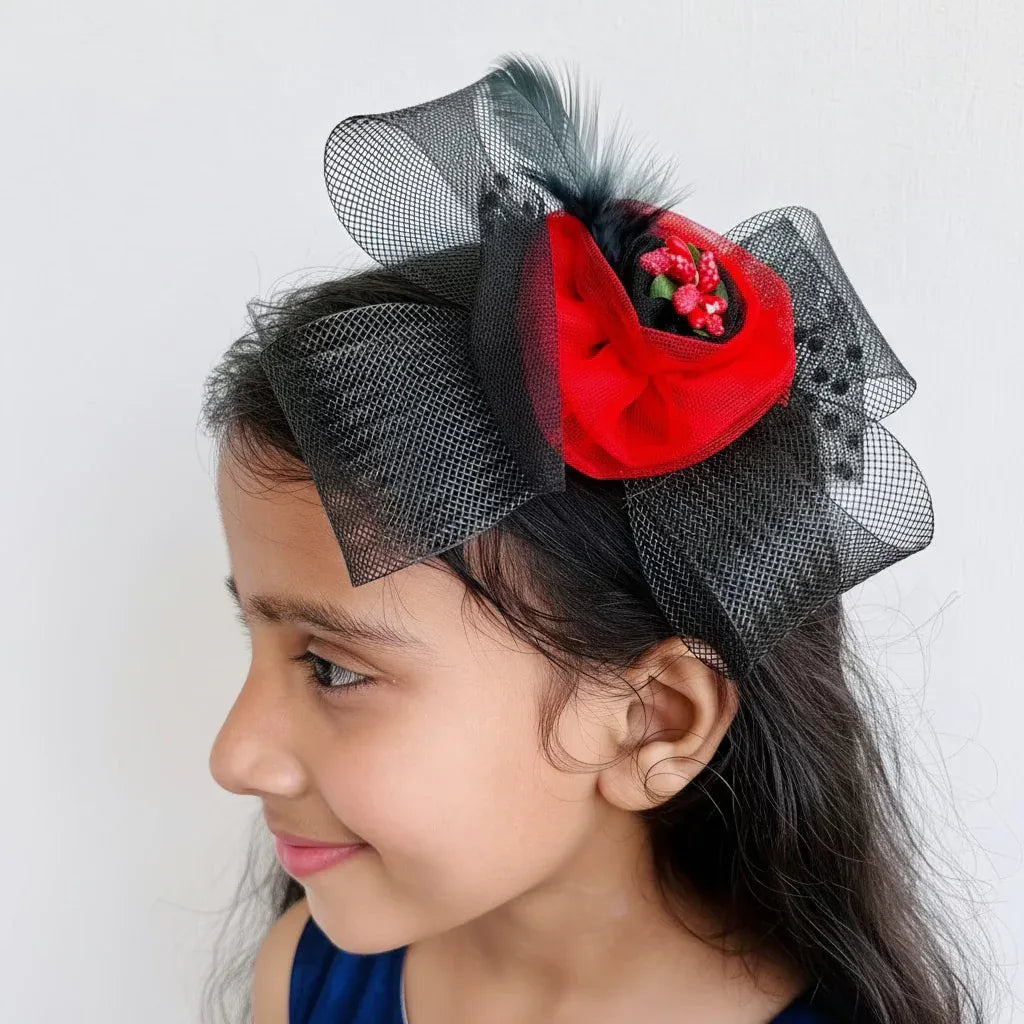 BLACK CHARM Fascinator Hair Accessory | Designer Hair Clip