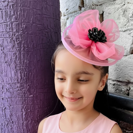 Dusky Pink Flower Fascinator Hat | Designer Hair Clip