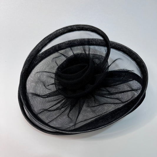 Twisted Black Flower Fascinator | Pre-wedding Photoshoot Headpiece