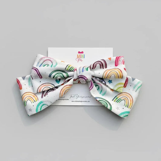 Rainbow Hearts Bow Hair Clip | Valentine Day Gift for Her