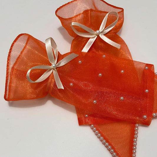 Orange Wrist-Length Princess Gloves | Princess Accessory