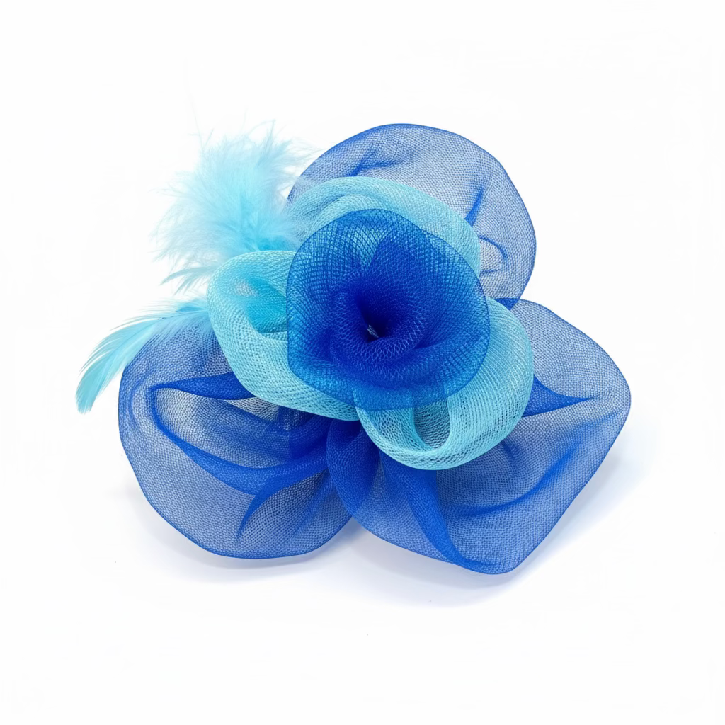 Blue flower fascinator | Baby Girl Birthday Hair Accessory