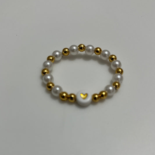 White and Gold Heart Bracelet for Baby Girls