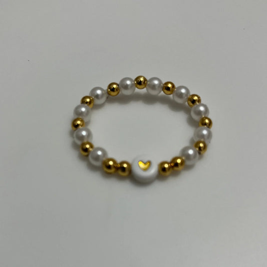 White and Gold Heart Bracelet for Baby Girls