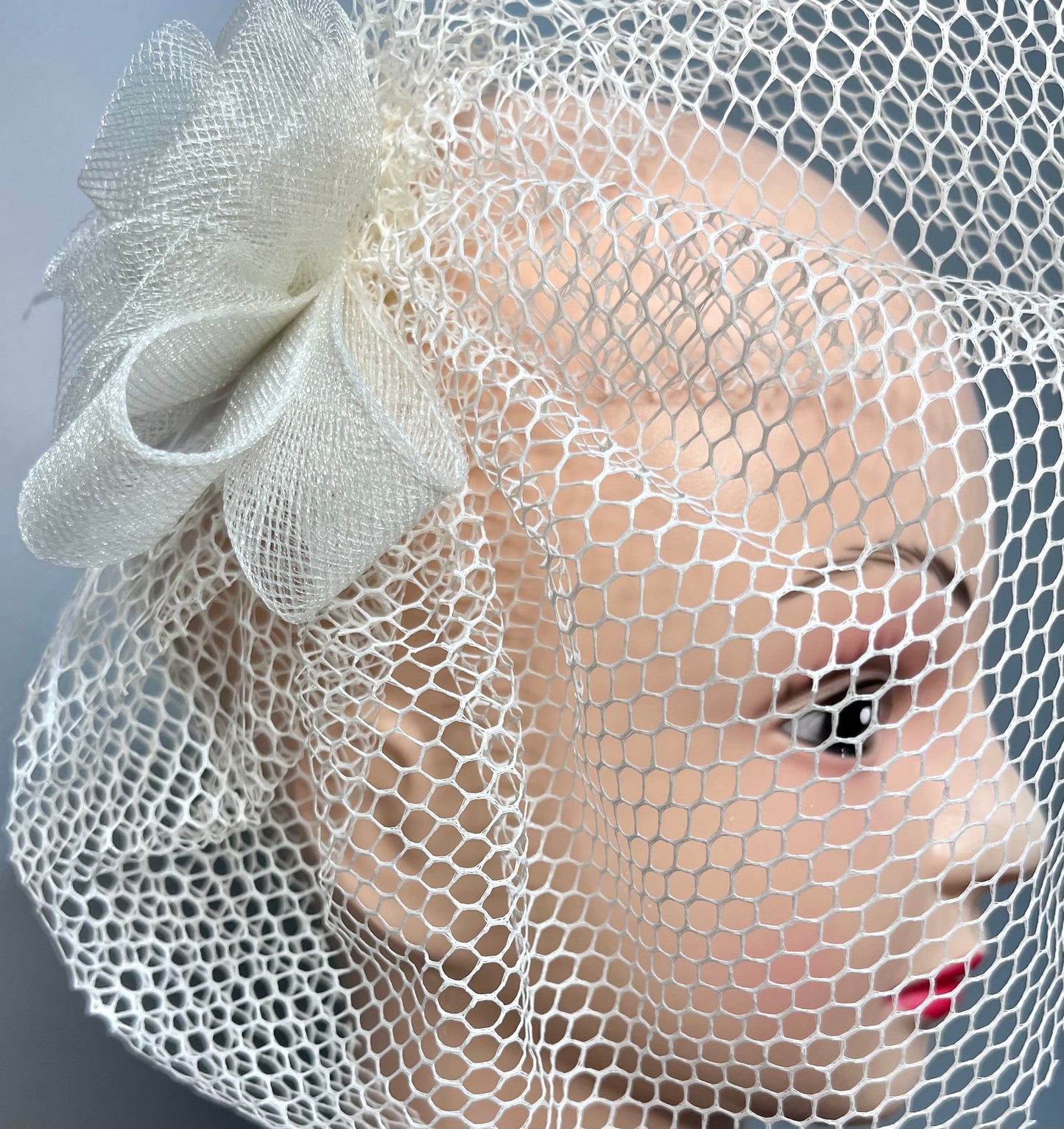 VICTORIA Ivory Veil Fascinator | Tea Party Millinery Veil Fascinator