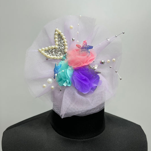 Mermaid Vibes Light Blue Multicolor Fascinator Hair Clip