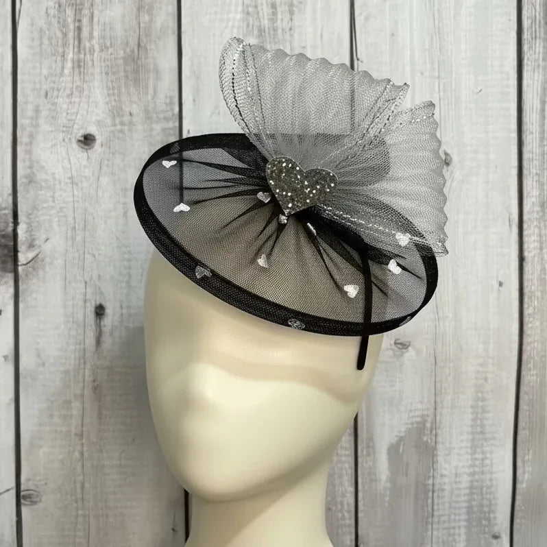 Hearts Alive Black Fascinator | Valentines Day Unique Gift for Her