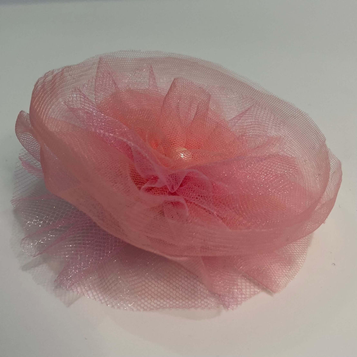 Aurora Princess Ruffled Fascinator | Baby Pink Designer Hair Clip