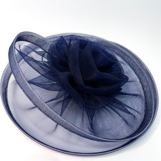 Navy Blue Fascinator Hat | Alligator Hair Clip