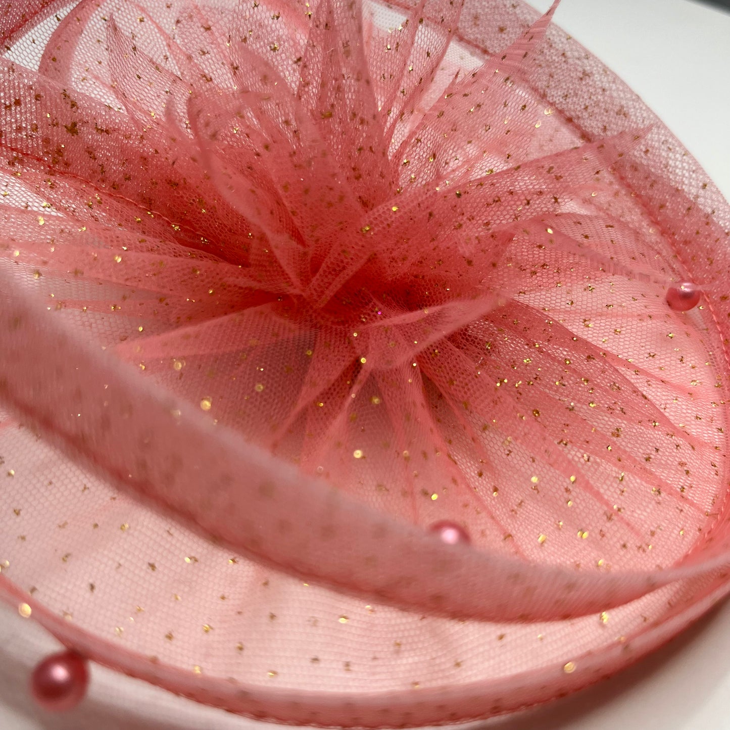 Peach Birthday Fascinator Hat for baby girl with soft headbands
