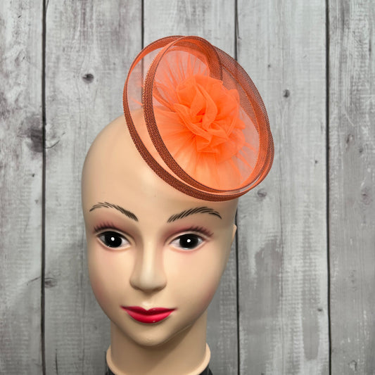Twisted Orange Flower Fascinator
