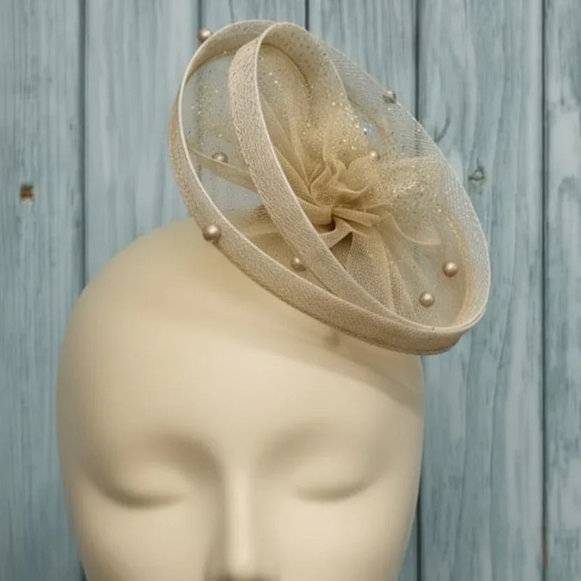 Golden Sparkle Fascinator Birthday Hair Accessory