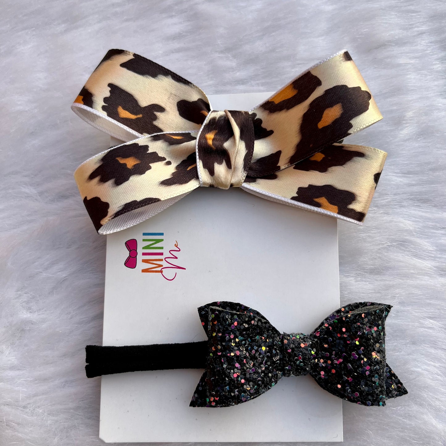 Satin Ribbon Baxby Girl Headband | Black Glitter Headband