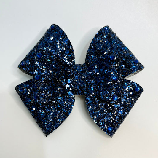 Blue Glitter Bow | Alligator Hair Clip