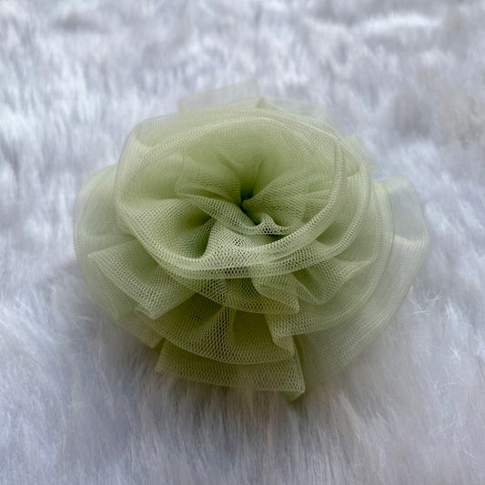 Pastel Green Flower Fascinator Hair Clip | Princess Hair Accessory