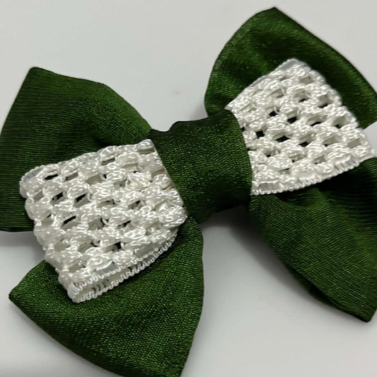 Green Princess Lace Hair Bow | Baby Girl Headband