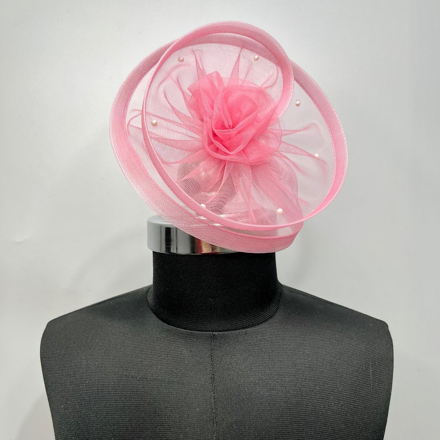 Twisted Baby Pink Fascinator Hair Clip